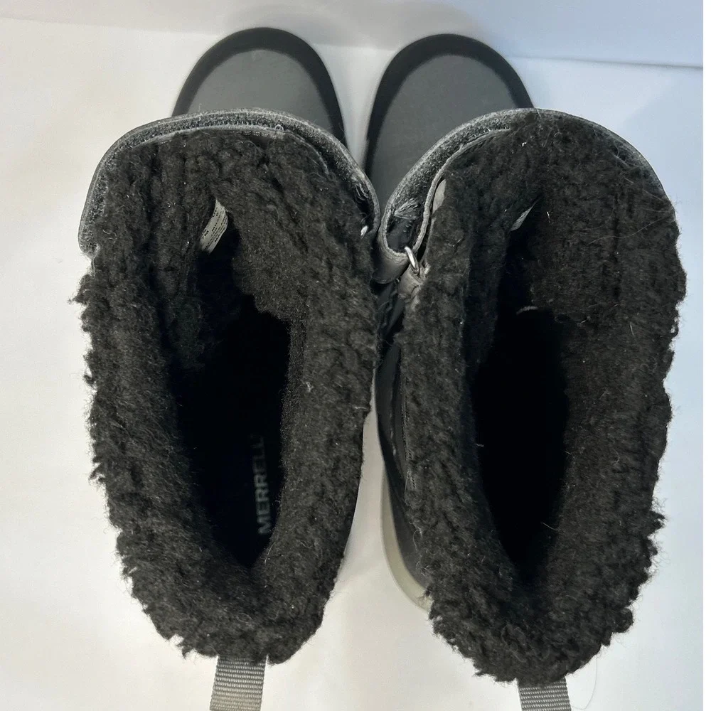 Merrell Kids Snow Quest Lite 3.0 Waterproof Winter Boots Grey Black MK263125 7M